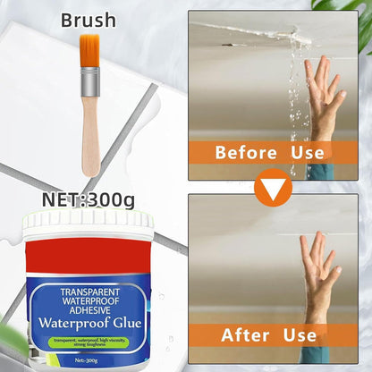 Transparent Waterproof Adhesive Glue (Pack of 2) - Clear Waterproof Sealant For Leak Repair & Crack Sealing