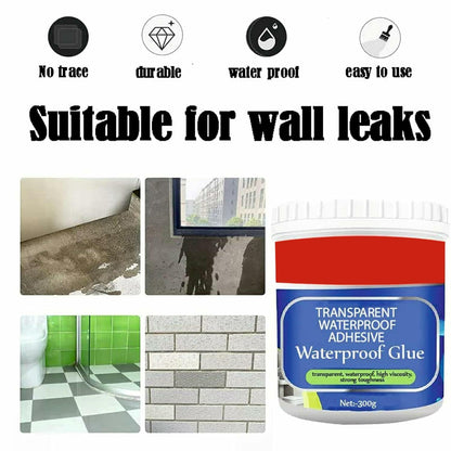 Transparent Waterproof Adhesive Glue (Pack of 2) - Clear Waterproof Sealant For Leak Repair & Crack Sealing