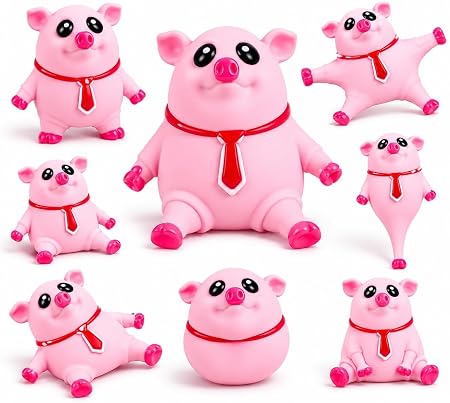 Pink Squishy Pig Stress Relief Toy for Adults, Teens & Kids, Office, Study, Travel and Gifting