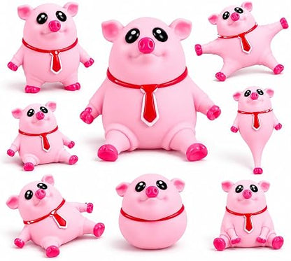 Pink Squishy Pig Stress Relief Toy for Adults, Teens & Kids, Office, Study, Travel and Gifting