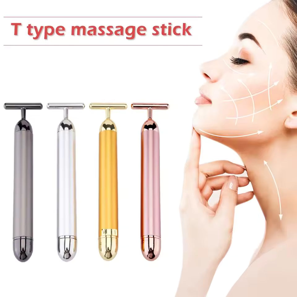 24K Gold Energy Beauty Bar Electric Facial Massage Roller