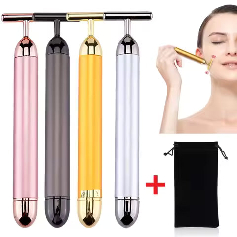 24K Gold Energy Beauty Bar Electric Facial Massage Roller