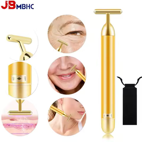 24K Gold Energy Beauty Bar Electric Facial Massage Roller