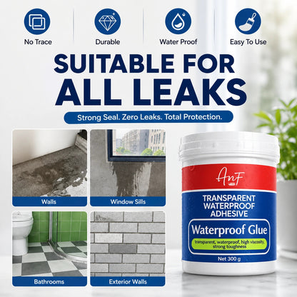 Transparent Waterproof Adhesive Glue (Pack of 2) - Clear Waterproof Sealant For Leak Repair & Crack Sealing