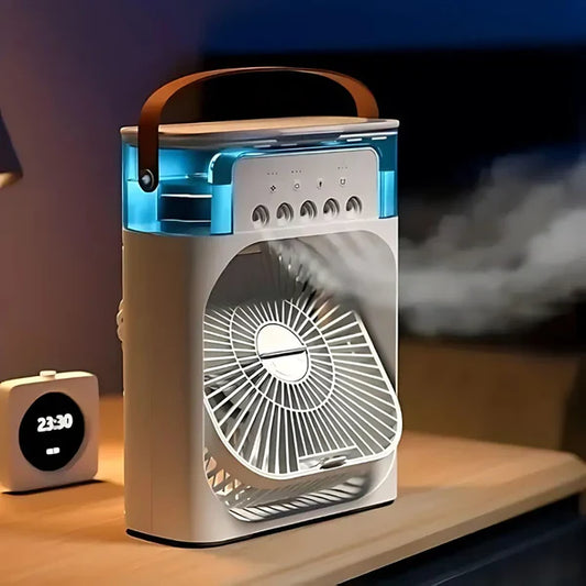 Mini Cooler for Room Cooling Portable Mini Fan Cooler with 7 Colors LED Light